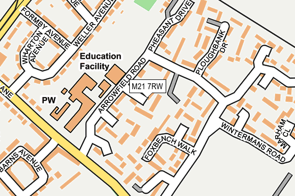 M21 7RW map - OS OpenMap – Local (Ordnance Survey) M21 7RW map - OS OpenMap – Local (Ordnance Survey)