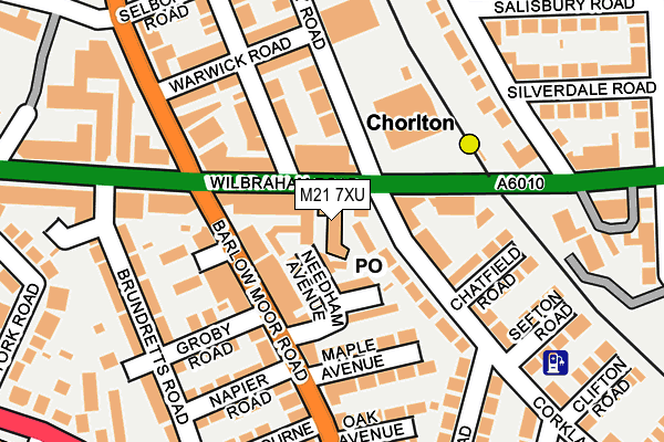 M21 7XU map - OS OpenMap – Local (Ordnance Survey)