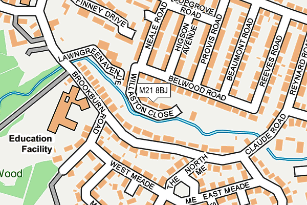 M21 8BJ map - OS OpenMap – Local (Ordnance Survey) M21 8BJ map - OS OpenMap – Local (Ordnance Survey)