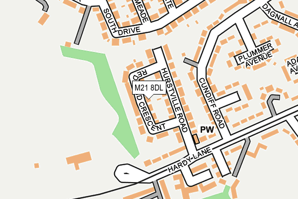 M21 8DL map - OS OpenMap – Local (Ordnance Survey) M21 8DL map - OS OpenMap – Local (Ordnance Survey)
