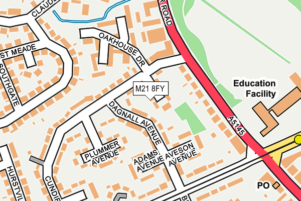 M21 8FY map - OS OpenMap – Local (Ordnance Survey) M21 8FY map - OS OpenMap – Local (Ordnance Survey)