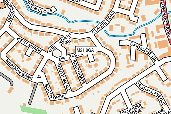 M21 8GA map - OS OpenMap – Local (Ordnance Survey) M21 8GA map - OS OpenMap – Local (Ordnance Survey)