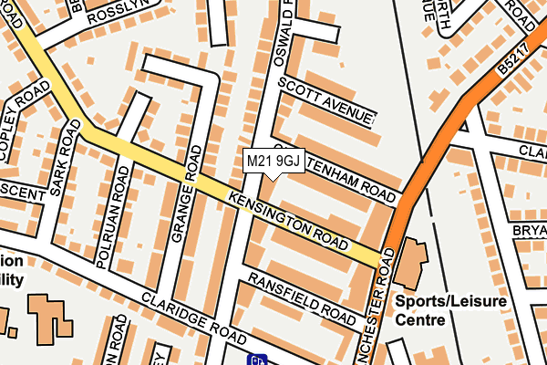 M21 9GJ map - OS OpenMap – Local (Ordnance Survey) M21 9GJ map - OS OpenMap – Local (Ordnance Survey)