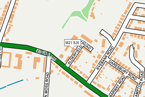M21 9JX map - OS OpenMap – Local (Ordnance Survey) M21 9JX map - OS OpenMap – Local (Ordnance Survey)