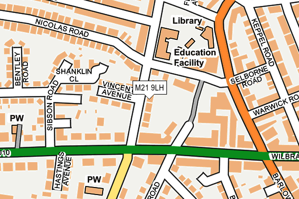 M21 9LH map - OS OpenMap – Local (Ordnance Survey) M21 9LH map - OS OpenMap – Local (Ordnance Survey)