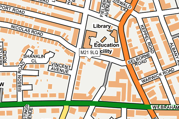 M21 9LQ map - OS OpenMap – Local (Ordnance Survey) M21 9LQ map - OS OpenMap – Local (Ordnance Survey)