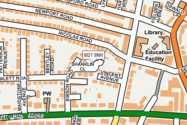 M21 9NH map - OS OpenMap – Local (Ordnance Survey) M21 9NH map - OS OpenMap – Local (Ordnance Survey)