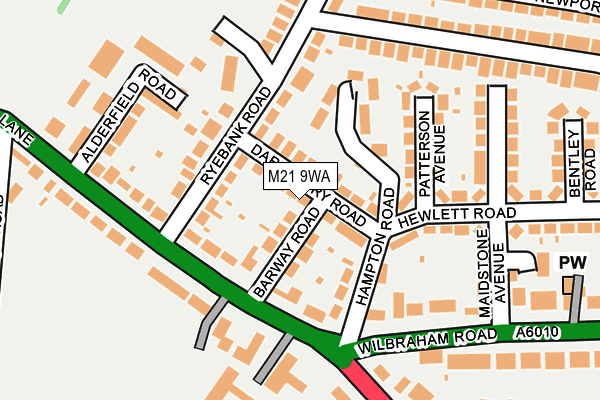 M21 9WA map - OS OpenMap – Local (Ordnance Survey) M21 9WA map - OS OpenMap – Local (Ordnance Survey)