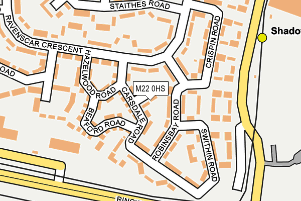 M22 0HS map - OS OpenMap – Local (Ordnance Survey) M22 0HS map - OS OpenMap – Local (Ordnance Survey)
