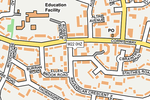 M22 0HZ map - OS OpenMap – Local (Ordnance Survey) M22 0HZ map - OS OpenMap – Local (Ordnance Survey)