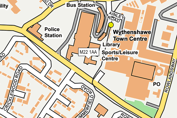 M22 1AA map - OS OpenMap – Local (Ordnance Survey) M22 1AA map - OS OpenMap – Local (Ordnance Survey)