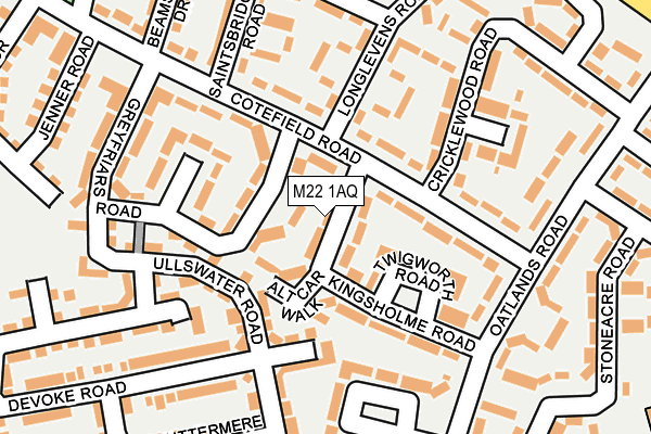 M22 1AQ map - OS OpenMap – Local (Ordnance Survey) M22 1AQ map - OS OpenMap – Local (Ordnance Survey)