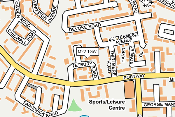M22 1GW map - OS OpenMap – Local (Ordnance Survey) M22 1GW map - OS OpenMap – Local (Ordnance Survey)