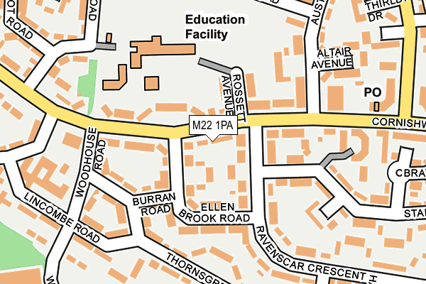 M22 1PA map - OS OpenMap – Local (Ordnance Survey) M22 1PA map - OS OpenMap – Local (Ordnance Survey)
