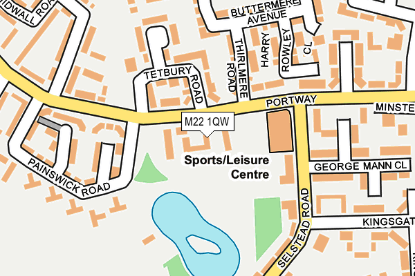 M22 1QW map - OS OpenMap – Local (Ordnance Survey) M22 1QW map - OS OpenMap – Local (Ordnance Survey)