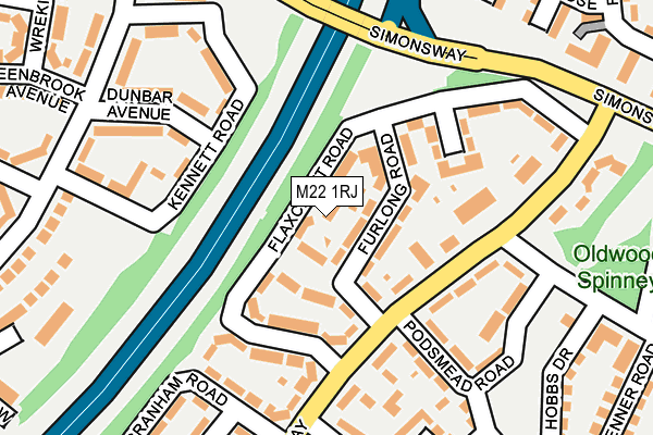 M22 1RJ map - OS OpenMap – Local (Ordnance Survey) M22 1RJ map - OS OpenMap – Local (Ordnance Survey)