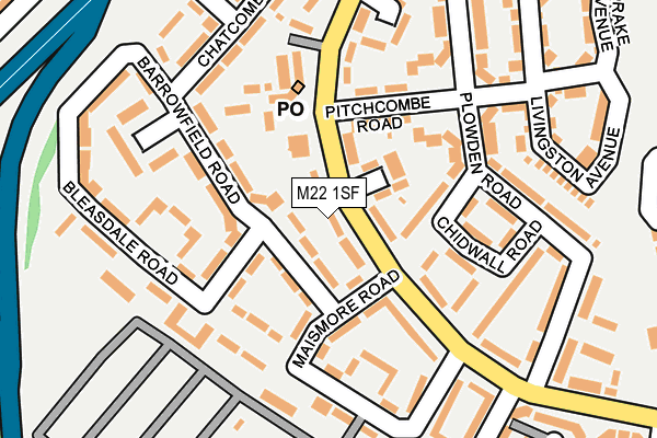 M22 1SF map - OS OpenMap – Local (Ordnance Survey) M22 1SF map - OS OpenMap – Local (Ordnance Survey)