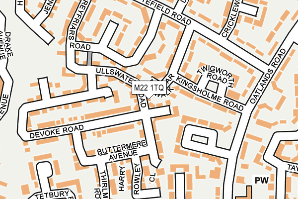 M22 1TQ map - OS OpenMap – Local (Ordnance Survey) M22 1TQ map - OS OpenMap – Local (Ordnance Survey)