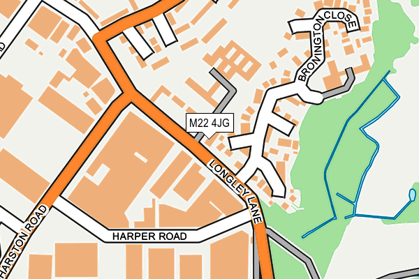 M22 4JG map - OS OpenMap – Local (Ordnance Survey) M22 4JG map - OS OpenMap – Local (Ordnance Survey)