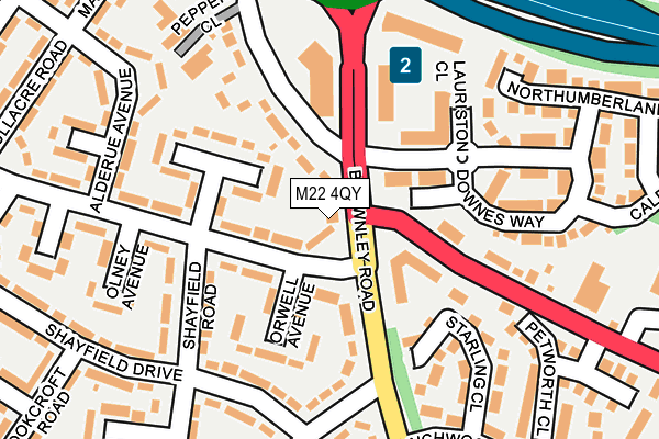 M22 4QY map - OS OpenMap – Local (Ordnance Survey) M22 4QY map - OS OpenMap – Local (Ordnance Survey)