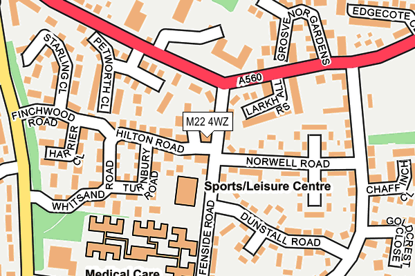 M22 4WZ map - OS OpenMap – Local (Ordnance Survey) M22 4WZ map - OS OpenMap – Local (Ordnance Survey)