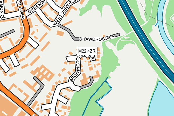 M22 4ZR map - OS OpenMap – Local (Ordnance Survey)