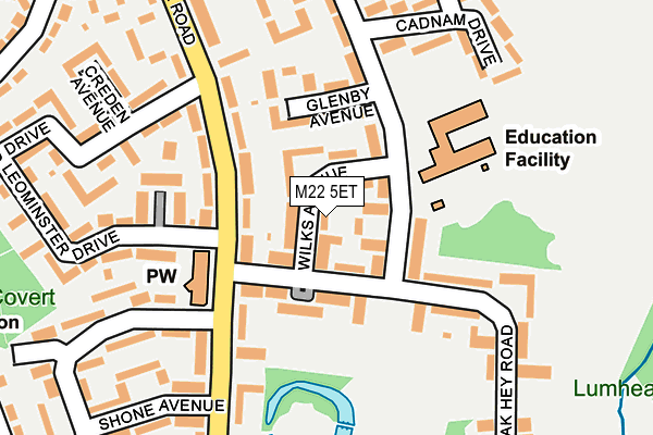 M22 5ET map - OS OpenMap – Local (Ordnance Survey) M22 5ET map - OS OpenMap – Local (Ordnance Survey)