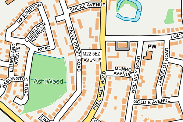 M22 5EZ map - OS OpenMap – Local (Ordnance Survey) M22 5EZ map - OS OpenMap – Local (Ordnance Survey)