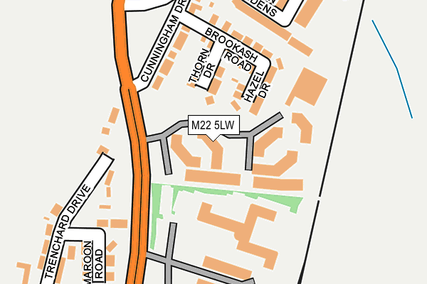 M22 5LW map - OS OpenMap – Local (Ordnance Survey) M22 5LW map - OS OpenMap – Local (Ordnance Survey)