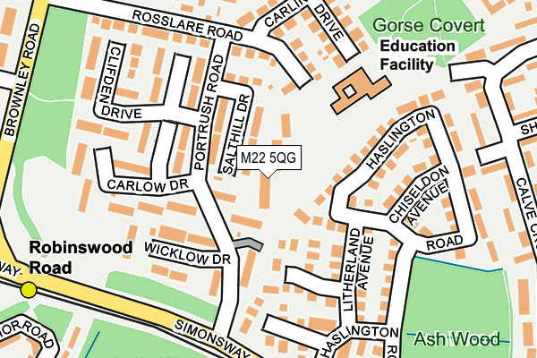 M22 5QG map - OS OpenMap – Local (Ordnance Survey) M22 5QG map - OS OpenMap – Local (Ordnance Survey)