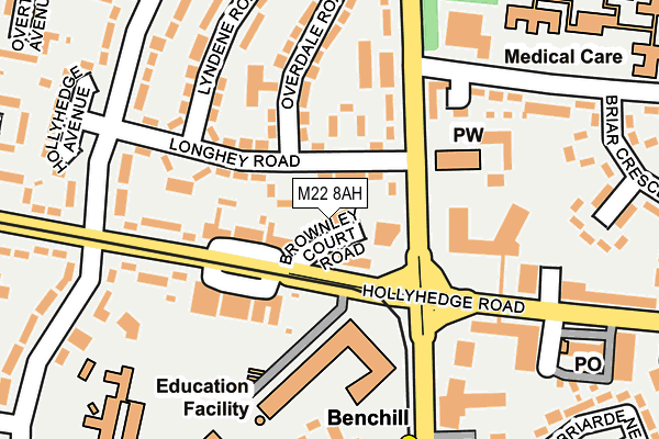 M22 8AH map - OS OpenMap – Local (Ordnance Survey) M22 8AH map - OS OpenMap – Local (Ordnance Survey)