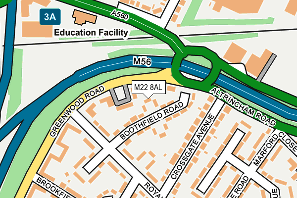 M22 8AL map - OS OpenMap – Local (Ordnance Survey) M22 8AL map - OS OpenMap – Local (Ordnance Survey)