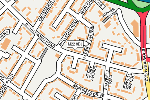 M22 8DJ map - OS OpenMap – Local (Ordnance Survey) M22 8DJ map - OS OpenMap – Local (Ordnance Survey)