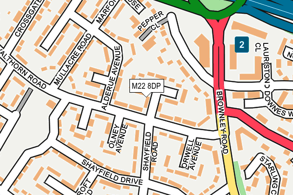 M22 8DP map - OS OpenMap – Local (Ordnance Survey) M22 8DP map - OS OpenMap – Local (Ordnance Survey)