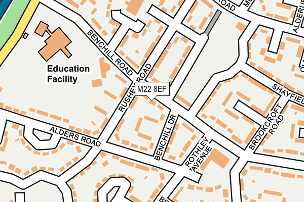 M22 8EF map - OS OpenMap – Local (Ordnance Survey) M22 8EF map - OS OpenMap – Local (Ordnance Survey)