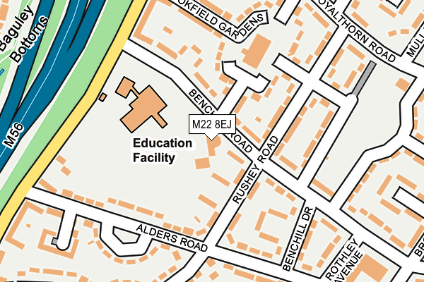 M22 8EJ map - OS OpenMap – Local (Ordnance Survey) M22 8EJ map - OS OpenMap – Local (Ordnance Survey)