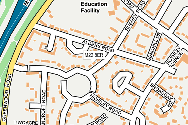 M22 8ER map - OS OpenMap – Local (Ordnance Survey) M22 8ER map - OS OpenMap – Local (Ordnance Survey)