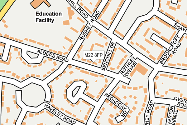 M22 8FP map - OS OpenMap – Local (Ordnance Survey) M22 8FP map - OS OpenMap – Local (Ordnance Survey)