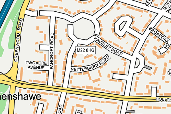 M22 8HG map - OS OpenMap – Local (Ordnance Survey) M22 8HG map - OS OpenMap – Local (Ordnance Survey)