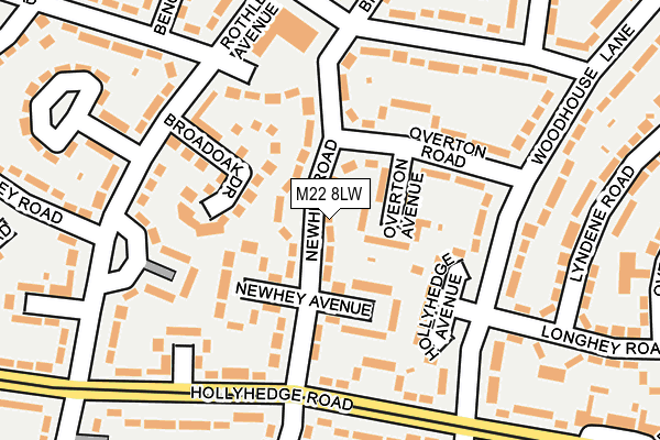 M22 8LW map - OS OpenMap – Local (Ordnance Survey) M22 8LW map - OS OpenMap – Local (Ordnance Survey)