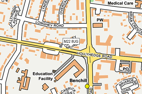 M22 8UG map - OS OpenMap – Local (Ordnance Survey) M22 8UG map - OS OpenMap – Local (Ordnance Survey)