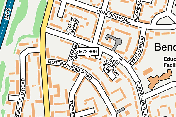 M22 9GH map - OS OpenMap – Local (Ordnance Survey) M22 9GH map - OS OpenMap – Local (Ordnance Survey)