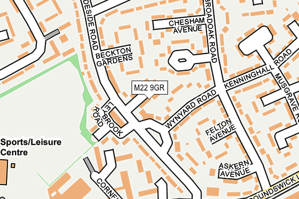 M22 9GR map - OS OpenMap – Local (Ordnance Survey) M22 9GR map - OS OpenMap – Local (Ordnance Survey)