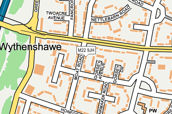 M22 9JH map - OS OpenMap – Local (Ordnance Survey) M22 9JH map - OS OpenMap – Local (Ordnance Survey)