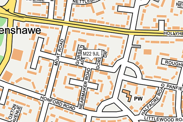 M22 9JL map - OS OpenMap – Local (Ordnance Survey) M22 9JL map - OS OpenMap – Local (Ordnance Survey)