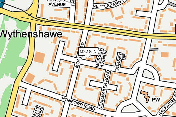 M22 9JN map - OS OpenMap – Local (Ordnance Survey) M22 9JN map - OS OpenMap – Local (Ordnance Survey)