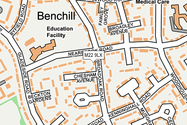 M22 9LX map - OS OpenMap – Local (Ordnance Survey) M22 9LX map - OS OpenMap – Local (Ordnance Survey)