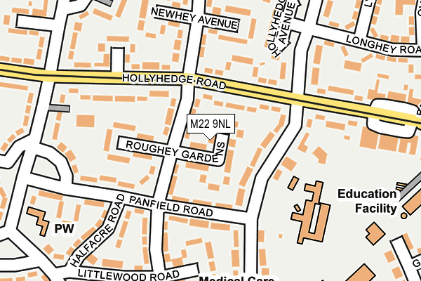 M22 9NL map - OS OpenMap – Local (Ordnance Survey) M22 9NL map - OS OpenMap – Local (Ordnance Survey)