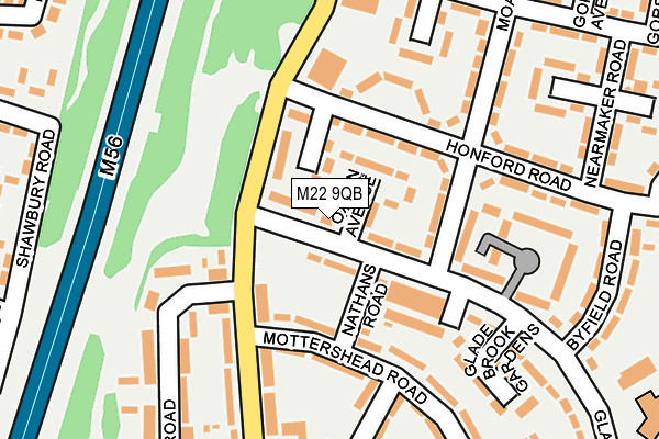 M22 9QB map - OS OpenMap – Local (Ordnance Survey) M22 9QB map - OS OpenMap – Local (Ordnance Survey)