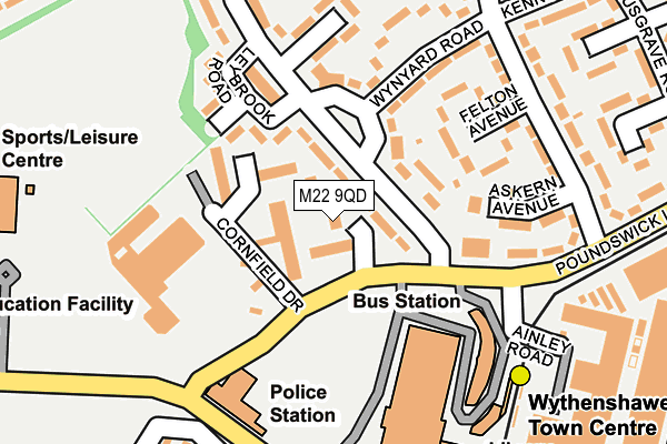 M22 9QD map - OS OpenMap – Local (Ordnance Survey) M22 9QD map - OS OpenMap – Local (Ordnance Survey)